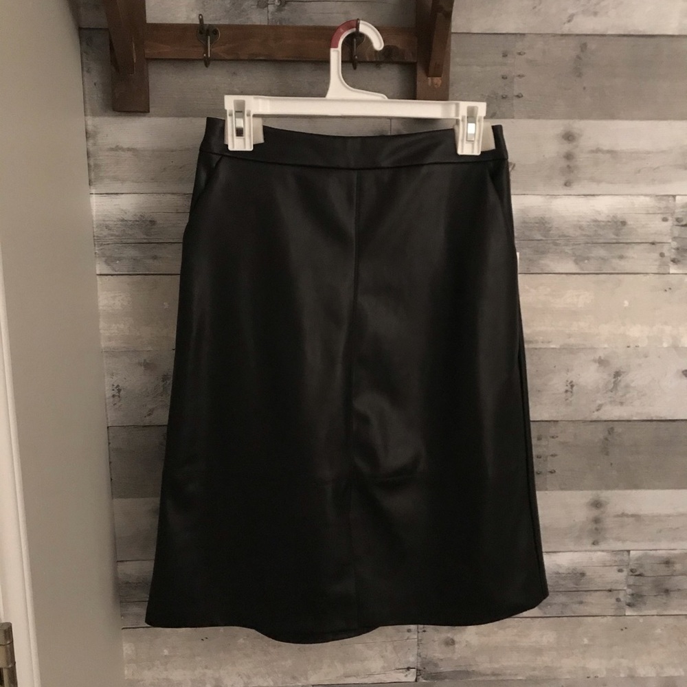 A New Day Black Leather Skirt